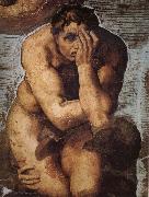 Michelangelo Buonarroti Damned soul descending into Hell painting